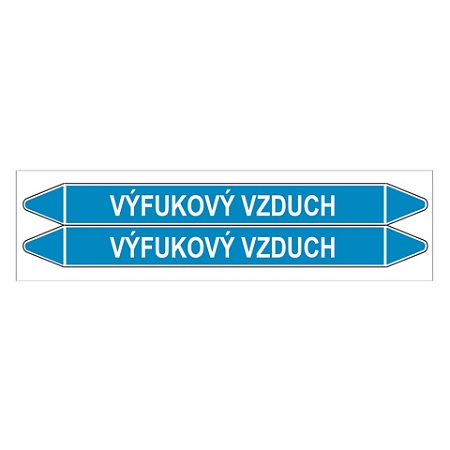 Značení potrubí, výfukový vzduch,2 ks, 450 × 52 mm